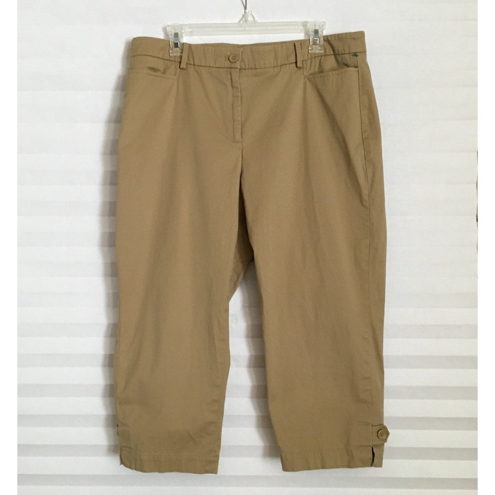 Talbots Womens Crop Pants Size 16 Perfect Skimmer Cotton Blend Pockets